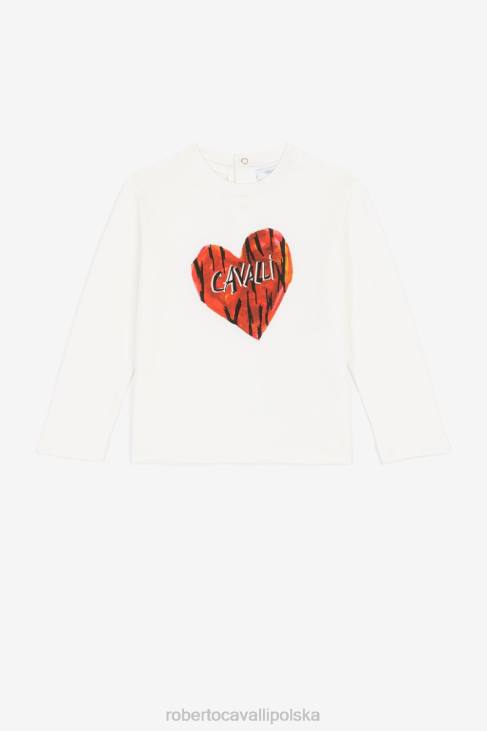 odzież niebieski 6D0R1262 dziewczyny Roberto Cavalli Top z nadrukiem serca z logo