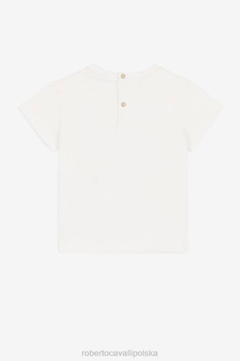 odzież różowy 6D0R1417 dziewczyny Roberto Cavalli logo i top z nadrukiem ocelotu