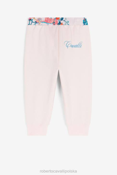 odzież złamana biel 6D0R1267 dziewczyny Roberto Cavalli Bawełniana koszulka rc z nadrukiem monogramu