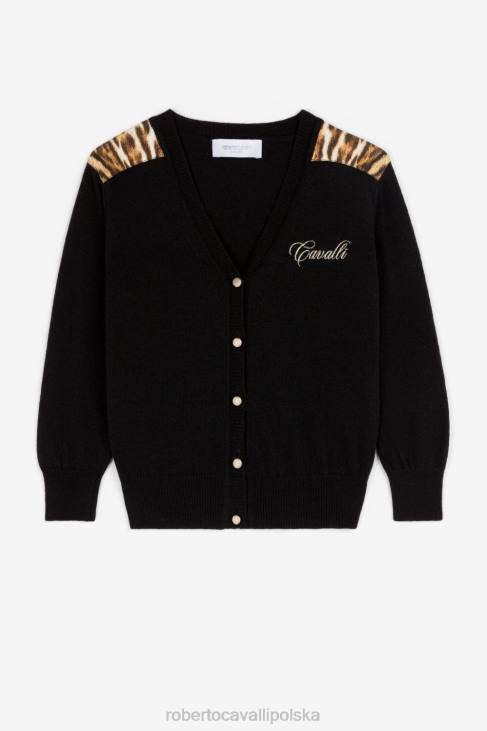odzież wdzięczny 6D0R1518 dziewczyny Roberto Cavalli sweter rozpinany