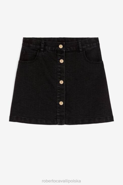 odzież czarny 6D0R1330 dziewczyny Roberto Cavalli Spódnica dżinsowa z monogramem rc