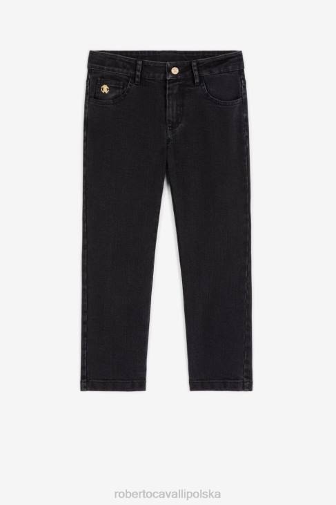 odzież czarny 6D0R1324 dziewczyny Roberto Cavalli Dżinsy z monogramem rc