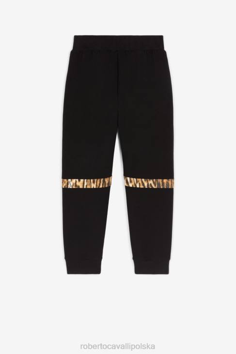 odzież czarny 6D0R1533 dziewczyny Roberto Cavalli legginsy z nadrukiem logo