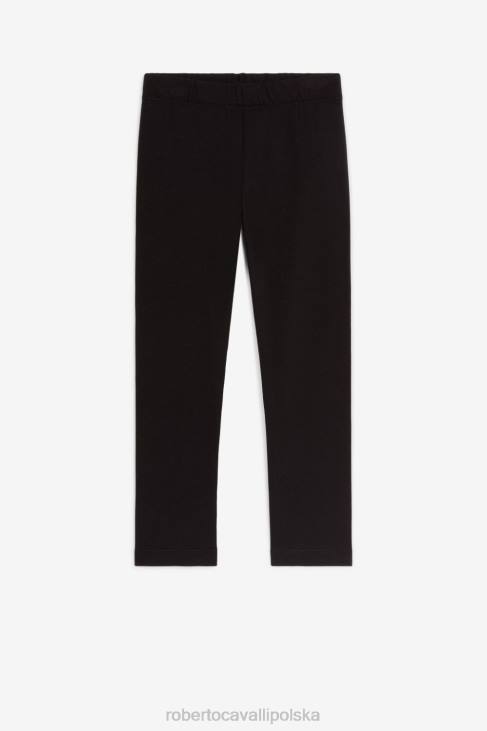 odzież czarny 6D0R1536 dziewczyny Roberto Cavalli legginsy z nadrukiem w motyle i logo