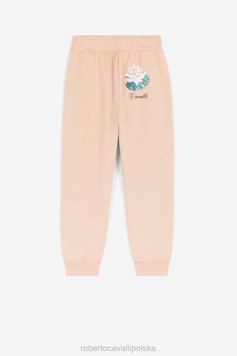 odzież czarny 6D0R1536 dziewczyny Roberto Cavalli legginsy z nadrukiem w motyle i logo