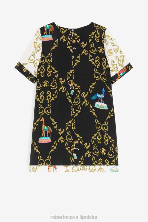 odzież naturalny 6D0R1313 dziewczyny Roberto Cavalli Bawełniane legginsy z nadrukiem jaguara