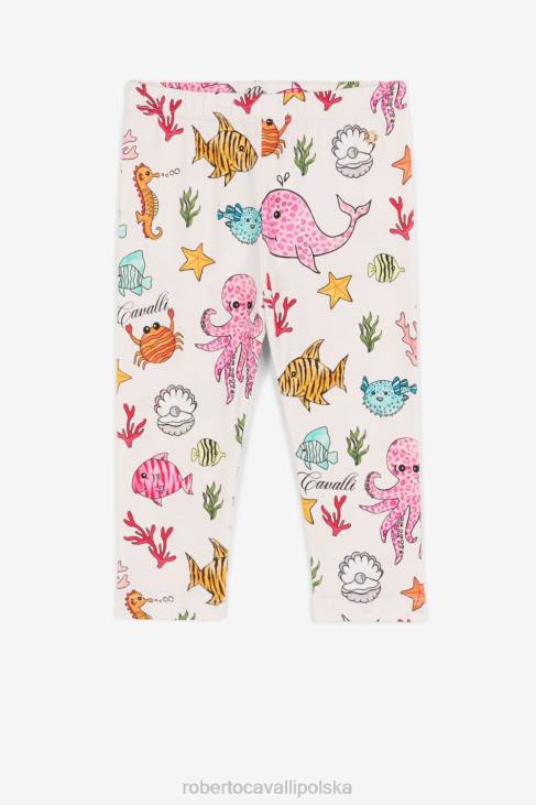odzież różowy 6D0R1448 dziewczyny Roberto Cavalli legginsy z nadrukiem wodnym