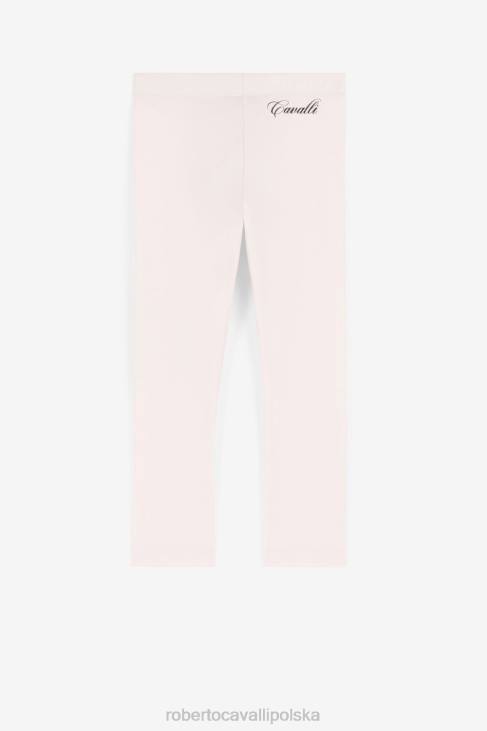 odzież różowy 6D0R1506 dziewczyny Roberto Cavalli Bawełniane legginsy z nadrukiem motyli