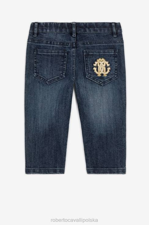 odzież Bianco 6D0R1277 dziewczyny Roberto Cavalli Sukienka z monogramem RC i filigranowym nadrukiem