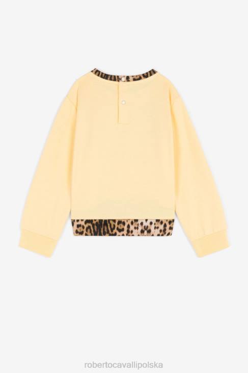 odzież curry 6D0R1279 dziewczyny Roberto Cavalli Bawełniana sukienka z monogramem rc