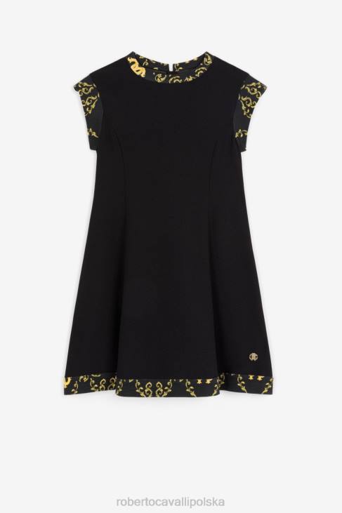 odzież czarny 6D0R1325 dziewczyny Roberto Cavalli sukienka w stylu barokowym