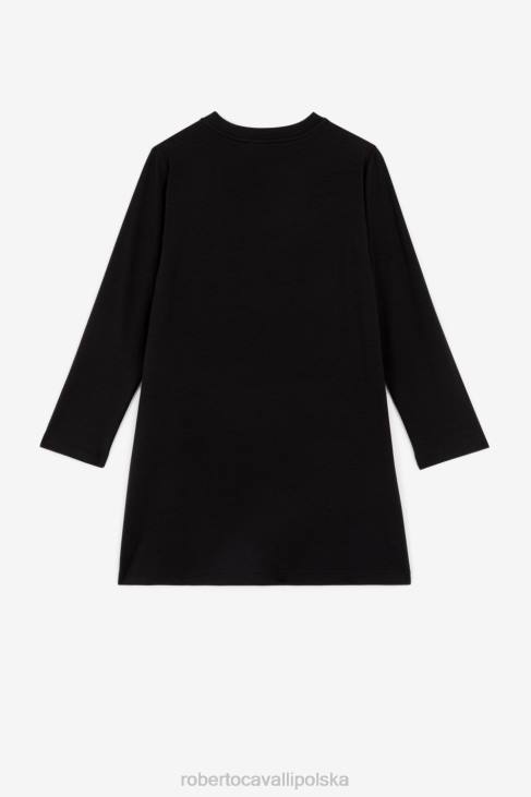 odzież czarny 6D0R1325 dziewczyny Roberto Cavalli sukienka w stylu barokowym