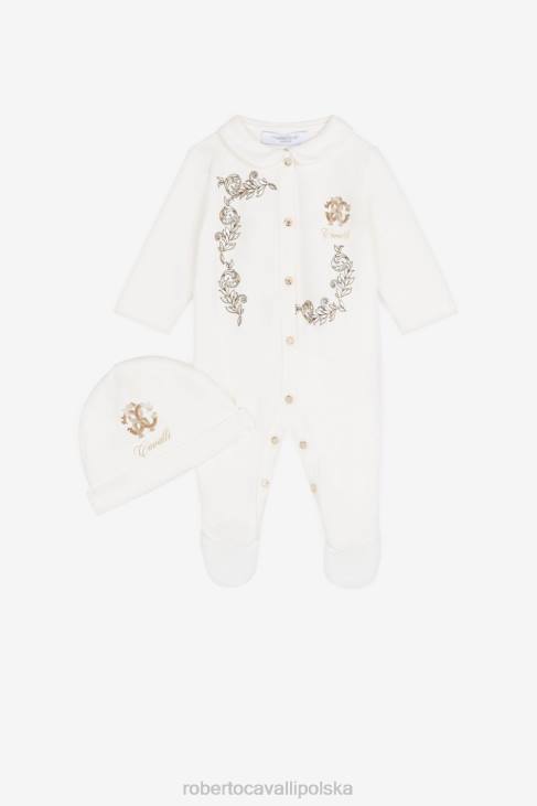 odzież Bianco 6D0R1228 dziewczyny Roberto Cavalli Zestaw babygrow RC z nadrukiem monogramu