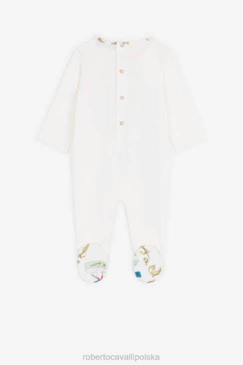 odzież Bianco 6D0R1228 dziewczyny Roberto Cavalli Zestaw babygrow RC z nadrukiem monogramu