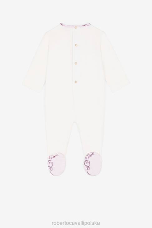 odzież Bianco 6D0R1240 dziewczyny Roberto Cavalli Zestaw babygrow z filigranowym nadrukiem