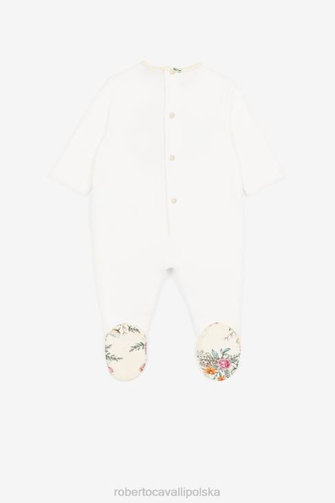 odzież niebieski 6D0R1348 dziewczyny Roberto Cavalli Zestaw babygrow z haftem motylkowym i truskawkowym