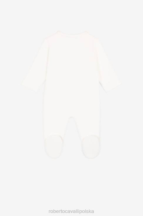 odzież niebieski 6D0R1349 dziewczyny Roberto Cavalli Zestaw babygrow z jaguarem i kwiatowym nadrukiem