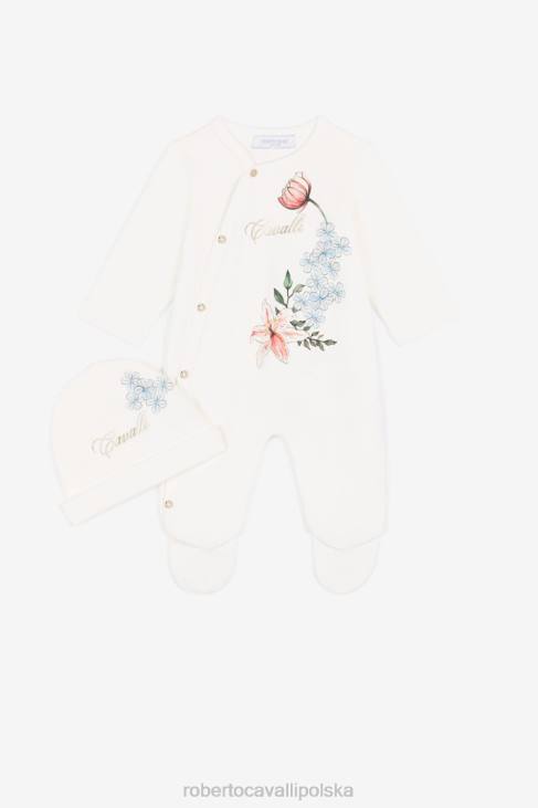 odzież niebieski 6D0R1350 dziewczyny Roberto Cavalli Zestaw babygrow z nadrukiem w kwiaty i logo