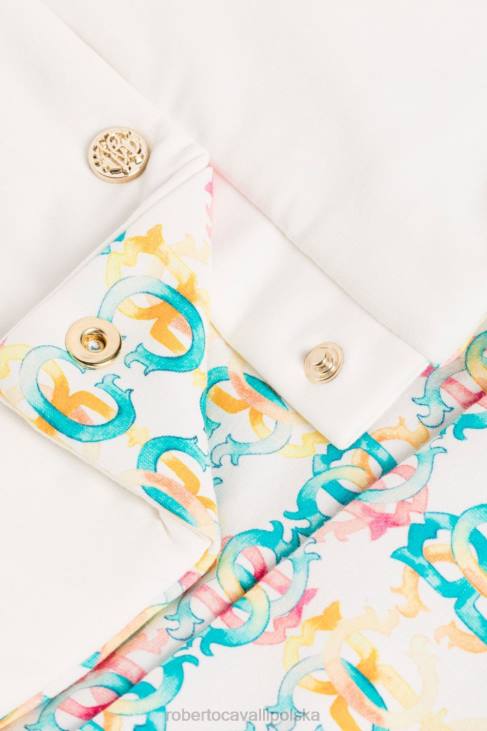 odzież niebieski 6D0R1350 dziewczyny Roberto Cavalli Zestaw babygrow z nadrukiem w kwiaty i logo