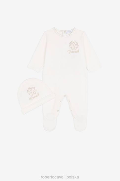 odzież niebieski 6D0R1358 dziewczyny Roberto Cavalli Zestaw babygrow z haftowanym logo