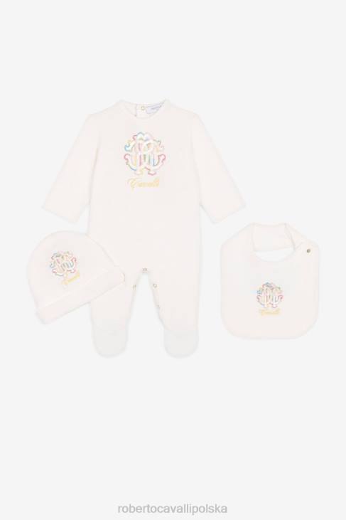 odzież niebieski 6D0R1545 dziewczyny Roberto Cavalli Zestaw babygrow z haftowanym monogramem rc