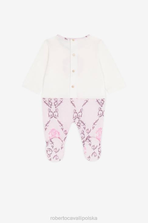 odzież różowy 6D0R1224 dziewczyny Roberto Cavalli Bawełniany zestaw babygrow z nadrukiem misia