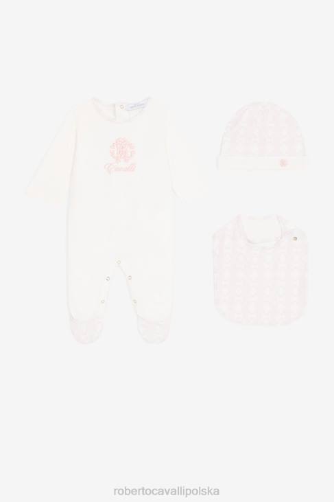 odzież różowy 6D0R1232 dziewczyny Roberto Cavalli Zestaw babygrow z haftowanym monogramem rc