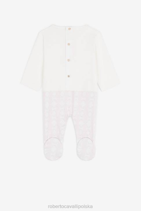 odzież różowy 6D0R1232 dziewczyny Roberto Cavalli Zestaw babygrow z haftowanym monogramem rc