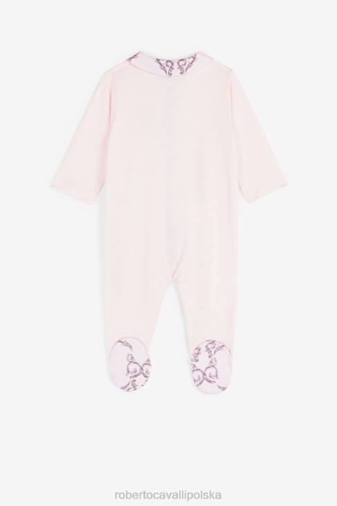 odzież różowy 6D0R1236 dziewczyny Roberto Cavalli Bawełniany zestaw babygrow z nadrukiem misia