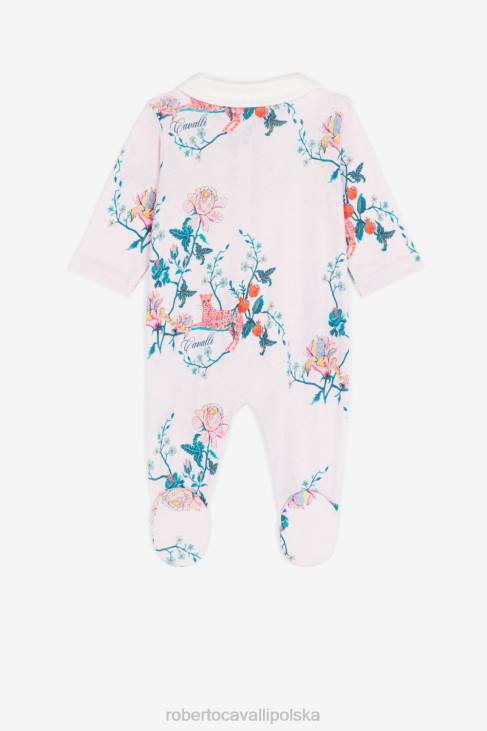 odzież różowy 6D0R1237 dziewczyny Roberto Cavalli Zestaw babygrow z haftowanym monogramem rc