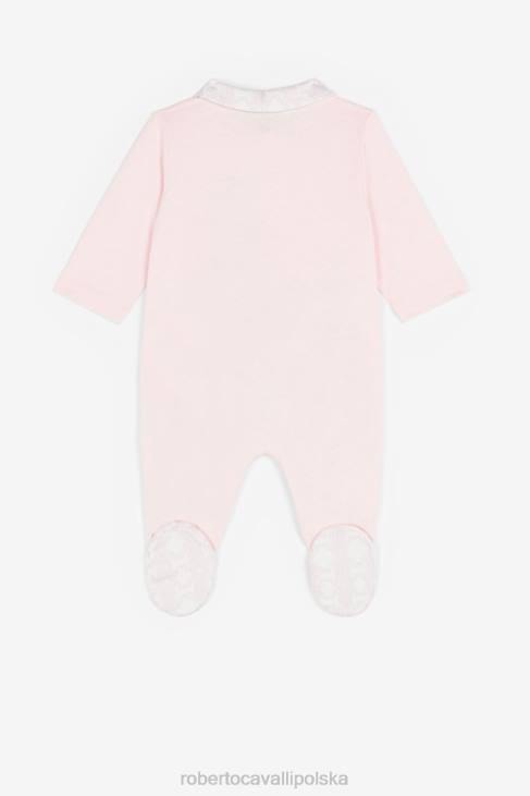 odzież różowy 6D0R1238 dziewczyny Roberto Cavalli zestaw babygrow z kwiatowym nadrukiem