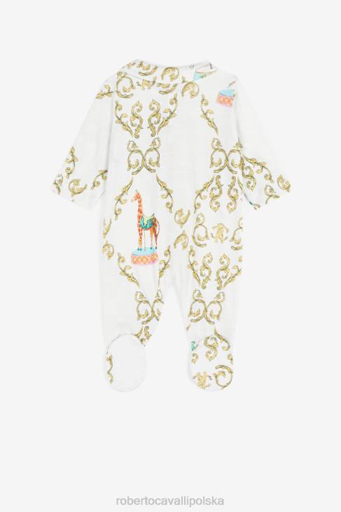 odzież różowy 6D0R1239 dziewczyny Roberto Cavalli Zestaw babygrow z haftowanym monogramem rc