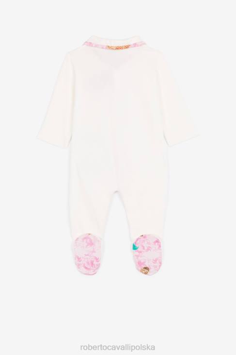 odzież różowy 6D0R1359 dziewczyny Roberto Cavalli Zestaw babygrow z haftowanym logo