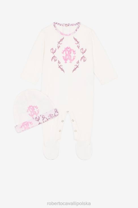 odzież wdzięczny 6D0R1241 dziewczyny Roberto Cavalli Bawełniany zestaw babygrow z monogramem