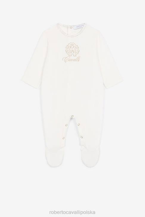 odzież złoto/platyna 6D0R1356 dziewczyny Roberto Cavalli Babygrow z haftowanym monogramem rc