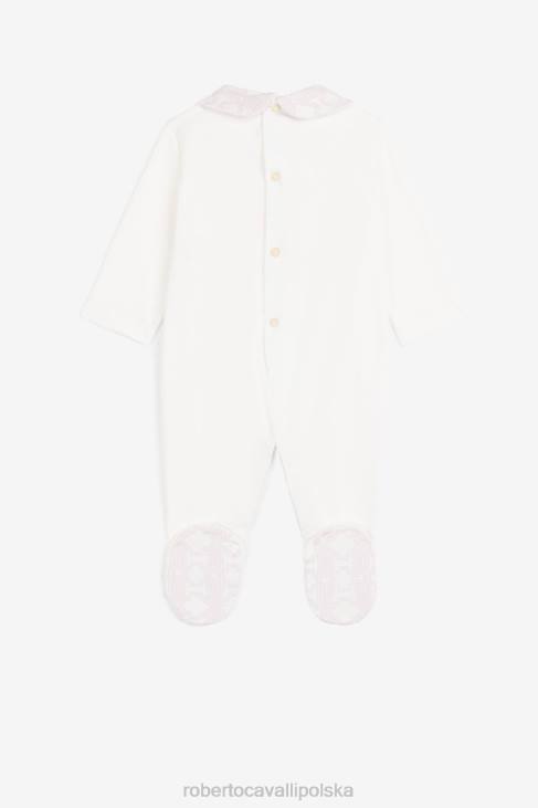 odzież złoto/platyna 6D0R1356 dziewczyny Roberto Cavalli Babygrow z haftowanym monogramem rc