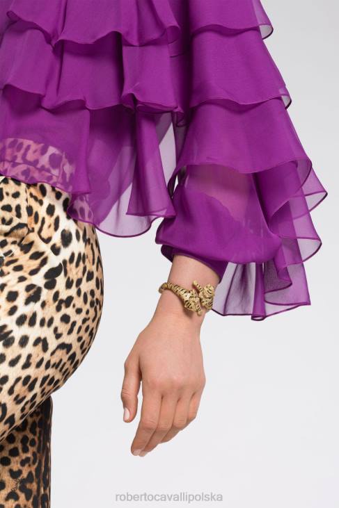 Akcesoria czarne złoto 6D0R588 kobiety Roberto Cavalli kolczyki w kształcie tygrysa