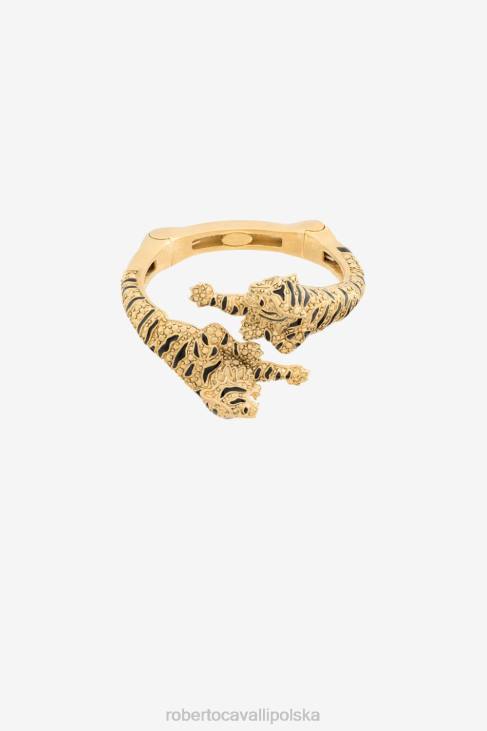 Akcesoria czarne złoto 6D0R589 kobiety Roberto Cavalli mankiet tygrysi