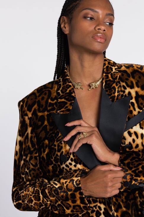 Akcesoria czarne złoto 6D0R589 kobiety Roberto Cavalli mankiet tygrysi