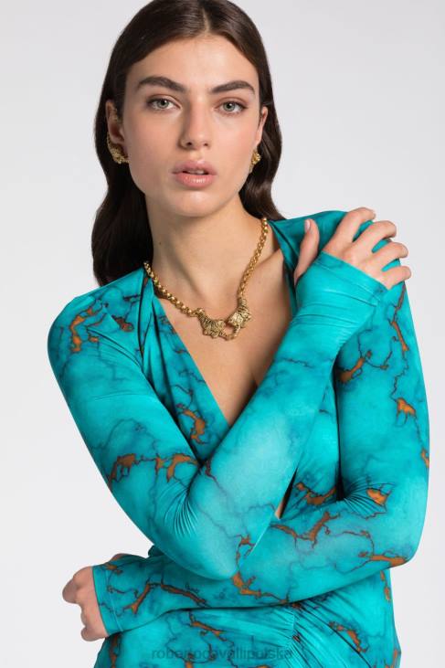 Akcesoria d0607 6D0R585 kobiety Roberto Cavalli Pierścionek koktajlowy ozdobiony kamieniami szlachetnymi