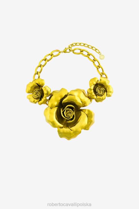Akcesoria elegancki 6D0R614 kobiety Roberto Cavalli metalowy naszyjnik z kwiatami