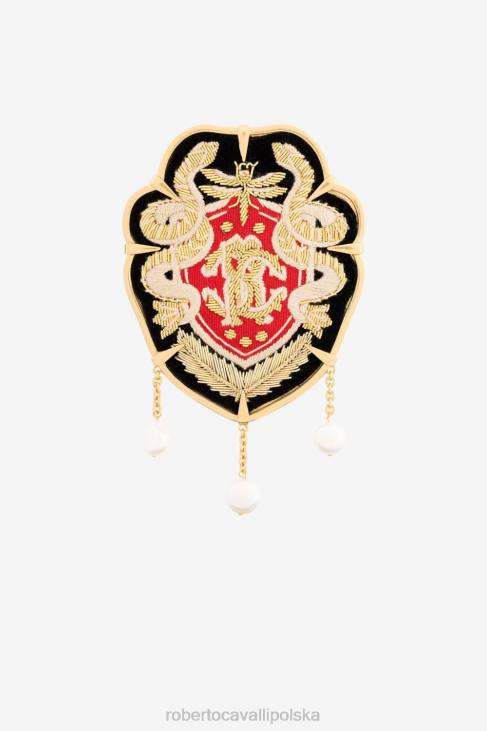 Akcesoria gorący 6D0R622 kobiety Roberto Cavalli Broszka z herbem z monogramem rc