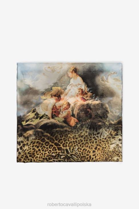 Akcesoria elegancki 6D0R649 kobiety Roberto Cavalli Jedwabny szalik z graficznym nadrukiem