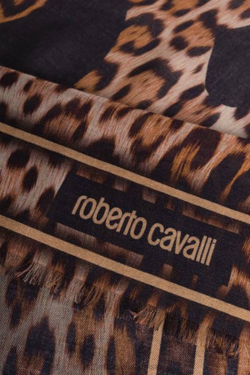 Akcesoria elegancki 6D0R649 kobiety Roberto Cavalli Jedwabny szalik z graficznym nadrukiem