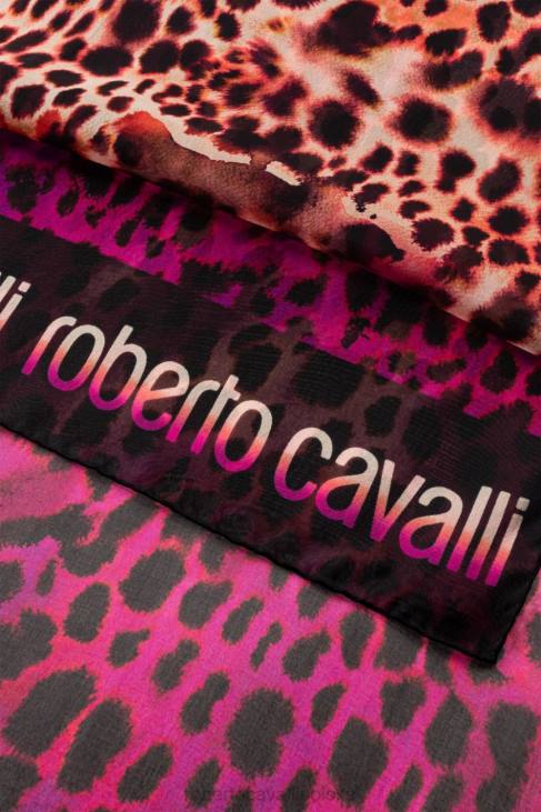 Akcesoria elegancki 6D0R662 kobiety Roberto Cavalli Jedwabny szalik z nadrukiem jaguara