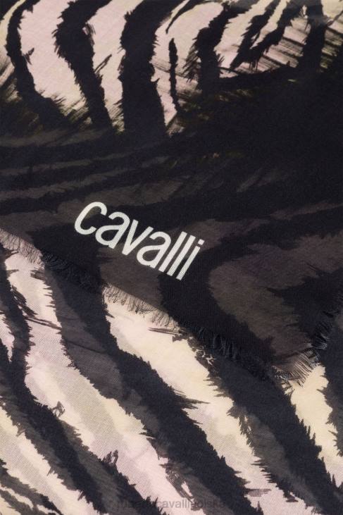 Akcesoria moda 6D0R651 kobiety Roberto Cavalli Jedwabny szal z motywem królowej Sycylii i wolnością