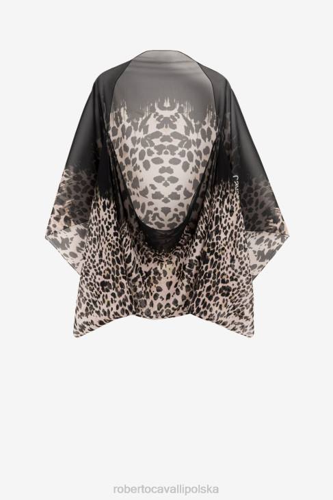 Akcesoria moda 6D0R655 kobiety Roberto Cavalli Jedwabna peleryna z nadrukiem królowej Sycylii