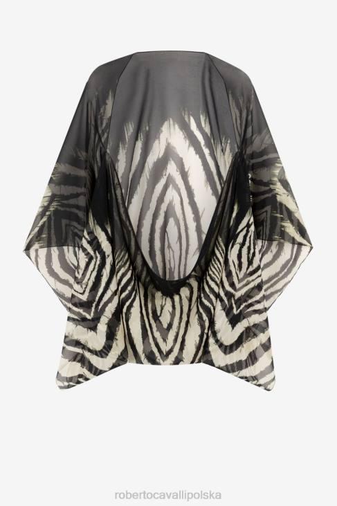 Akcesoria moda 6D0R656 kobiety Roberto Cavalli Jedwabna peleryna z nadrukiem wolności
