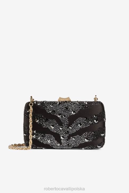 Akcesoria czarny 6D0R425 kobiety Roberto Cavalli Torebka ozdobiona kryształkami