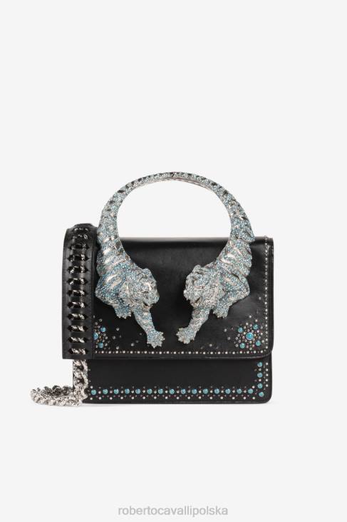 Akcesoria d0026 6D0R403 kobiety Roberto Cavalli duża torba na ramię ozdobiona kryształkami
